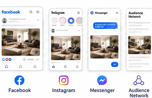Facebook・Instagram・Messenger・Audience Networkの各デバイス表示イメージ