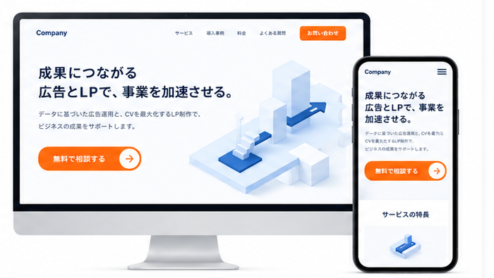 LP制作サービス画面