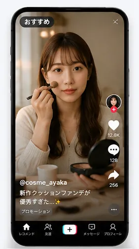インフィード広告の縦型動画イメージ