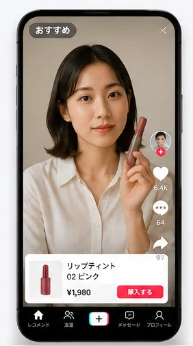 動画ショッピング広告の縦型動画イメージ